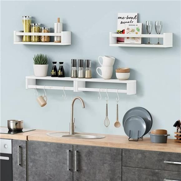 3 Pack Nursery Book Shelves White 16.5 " Shelf Organizer for Home Décor (White) - Picture 2 of 7